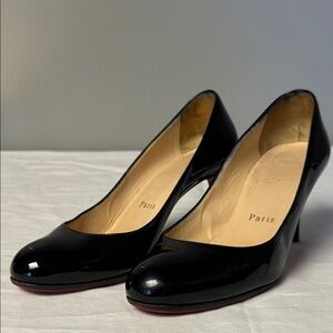 Christian Louboutin Simple Pump 85 Black Patent Leather Heels – Size 37